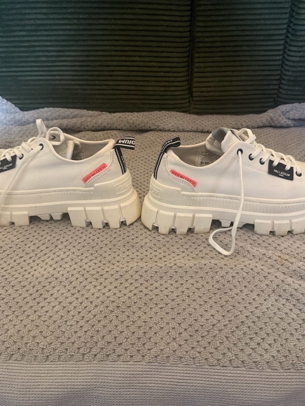 Palladium White Chunky Platform Lace-Up Sneakers - Picture 6 of 6
